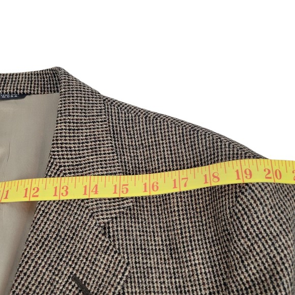 Craig Scott Mens size 44R Brown Tweed Wool Blazer Jacket w/ Elbow Patches Vtg - Picture 9 of 12
